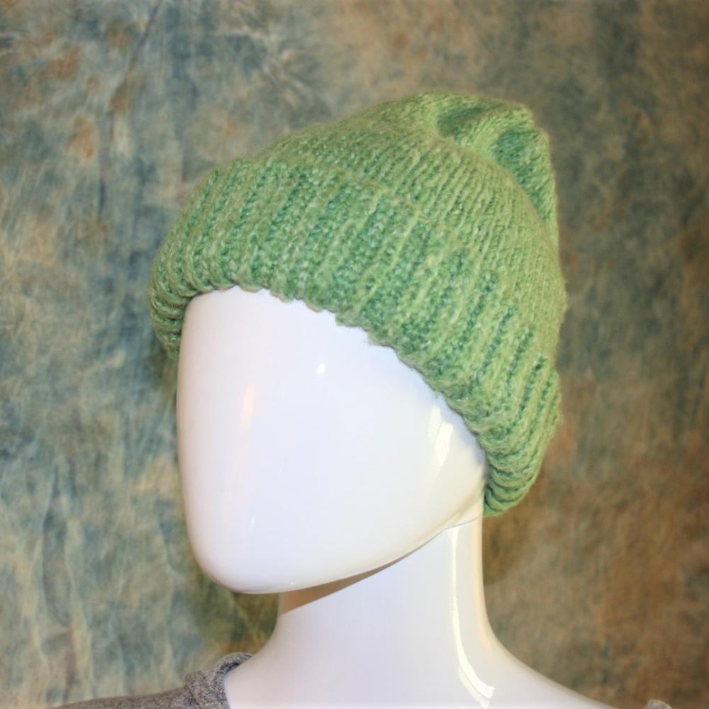 Soft green knitted cap